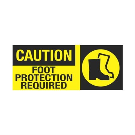 Caution Foot Protection Required 7" x 17" Sign